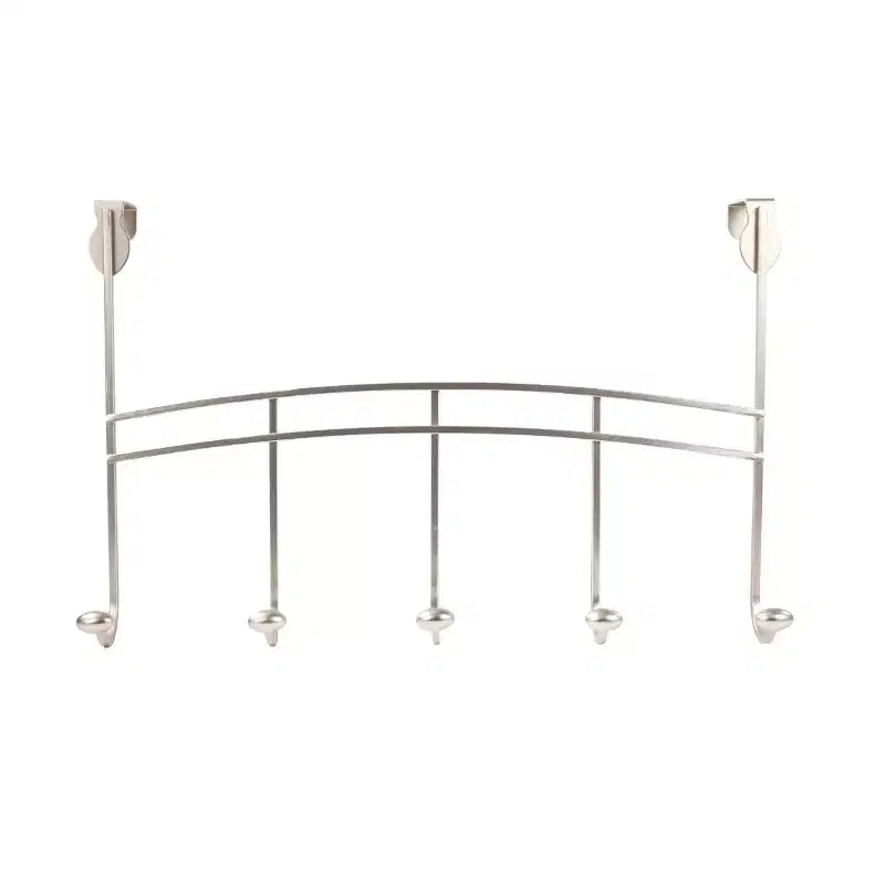 Spectrum Diversified Duche Stainless Steel Over The Door 5 Hook Rack Silver