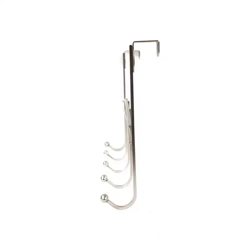 Spectrum Diversified Duche Stainless Steel Over The Door 5 Hook Rack Silver