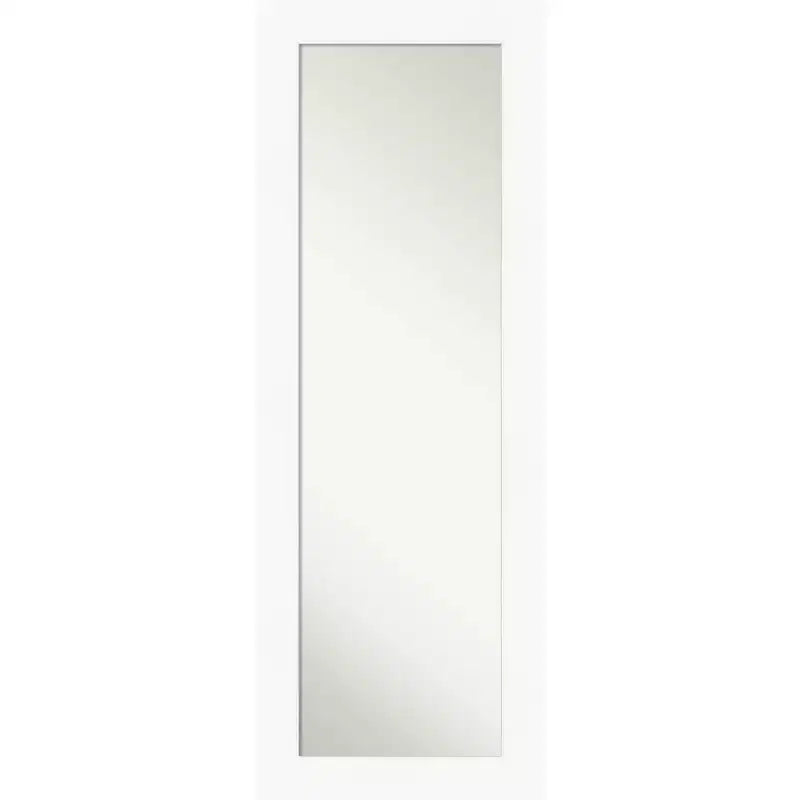 20" x 54" Non-Beveled Cabinet White Full Length on The Door Mirror - Amanti Art: Easy Door/Wall Mount, Polystyrene Frame