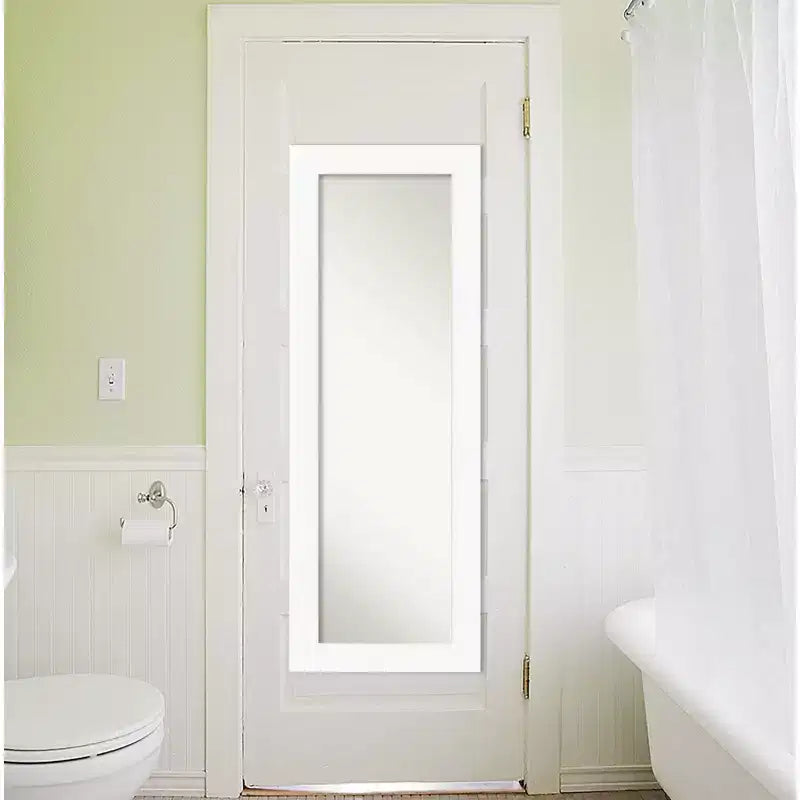 Specchio da porta a figura intera bianco senza smusso 20" x 54" - Amanti Art: facile montaggio a porta/parete, cornice in polistirene
