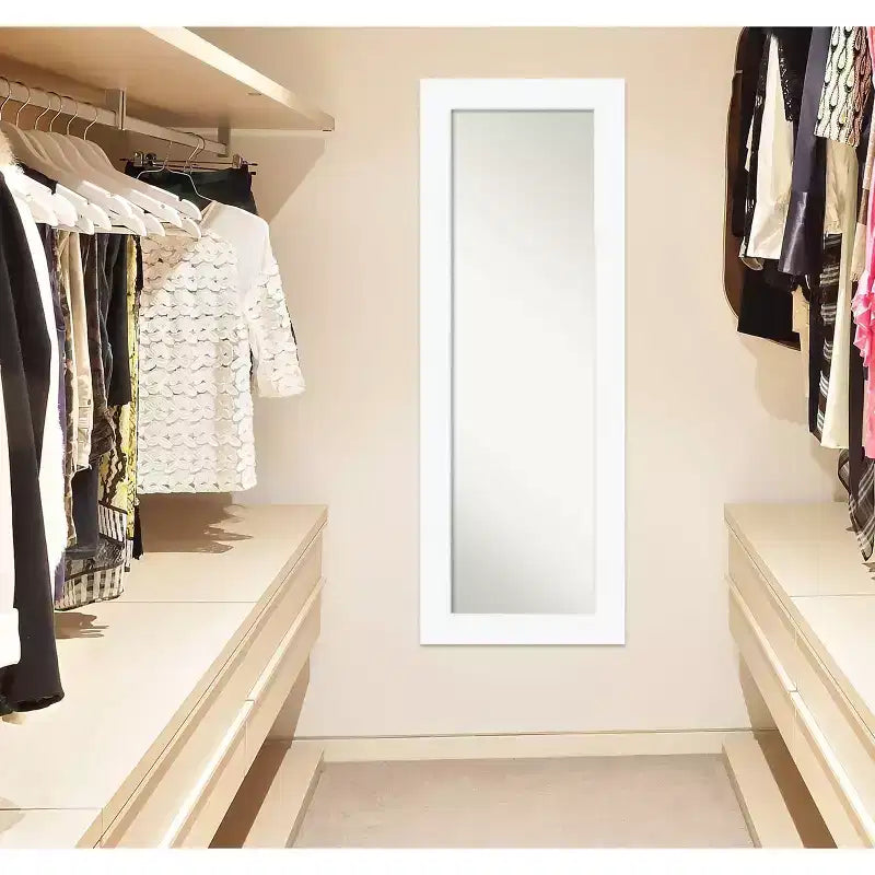 Specchio da porta a figura intera bianco senza smusso 20" x 54" - Amanti Art: facile montaggio a porta/parete, cornice in polistirene