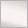 28" x 28" Non-Beveled Grace Brushed Nickel Narrow Wall Mirror - Amanti Art: Modern Square, Includes Mounting Hardware