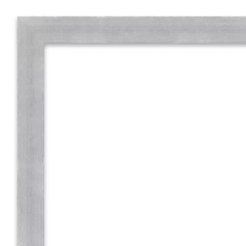 Specchio da Parete Stretto non Smussato Grace in Nichel Spazzolato 28" x 28" - Amanti Art: Quadrato Moderno, Include Kit di Montaggio