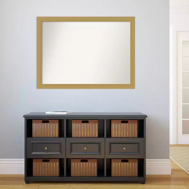 Specchio da parete senza smusso Grace in oro spazzolato 42" x 31" - Amanti Art