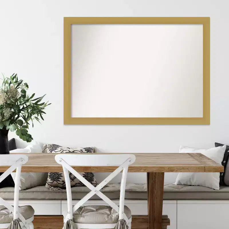 Specchio da parete senza smusso Grace in oro spazzolato 42" x 31" - Amanti Art