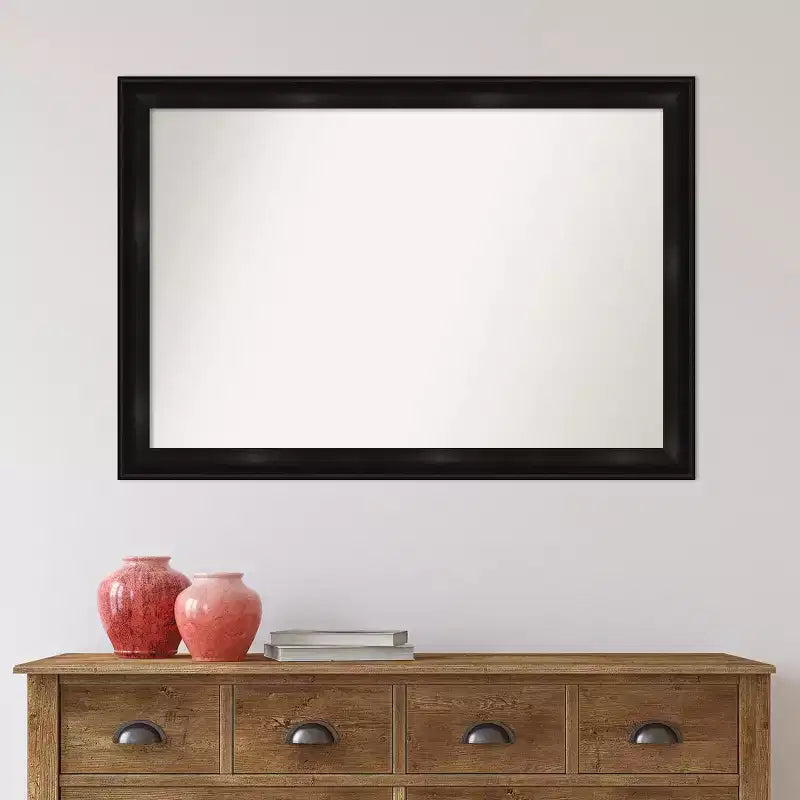 Amanti Art 40" x 28" Specchio da parete per bagno stretto Grand non smussato nero: Trucco, design moderno, a parete