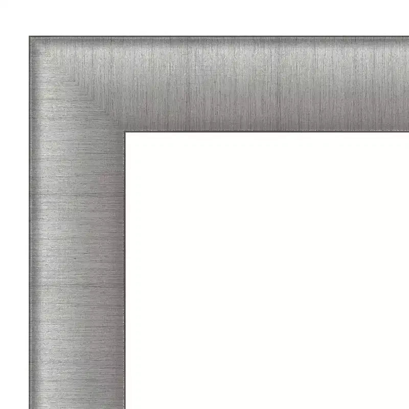 Specchio da parete elegante non smussato 33" x 27" in peltro spazzolato - Amanti Art: Rettangolare, Cornice in polistirene, Montaggio a parete