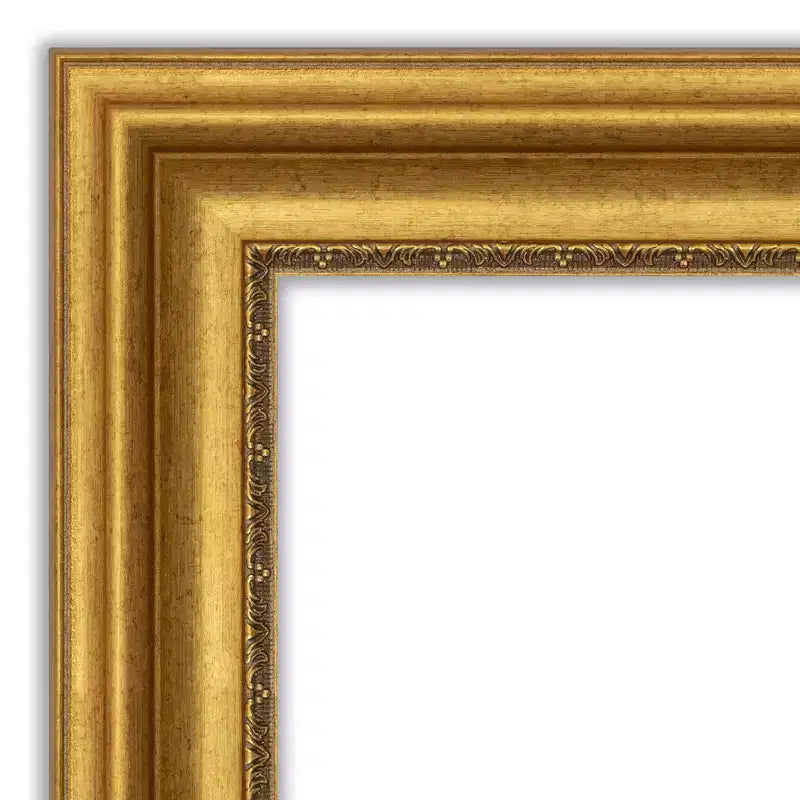 Specchio da Parete Amanti Art 32"x32" in Oro per Salotto, Senza Smussatura: Moderno con Cornice Quadrata, Include Ferramenta per il Montaggio