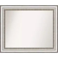 Amanti Art 33"x27" Non-Beveled Salon Silver Wall Mirror : Modern Rectangular, Polystyrene Frame, Includes Mount Hardware