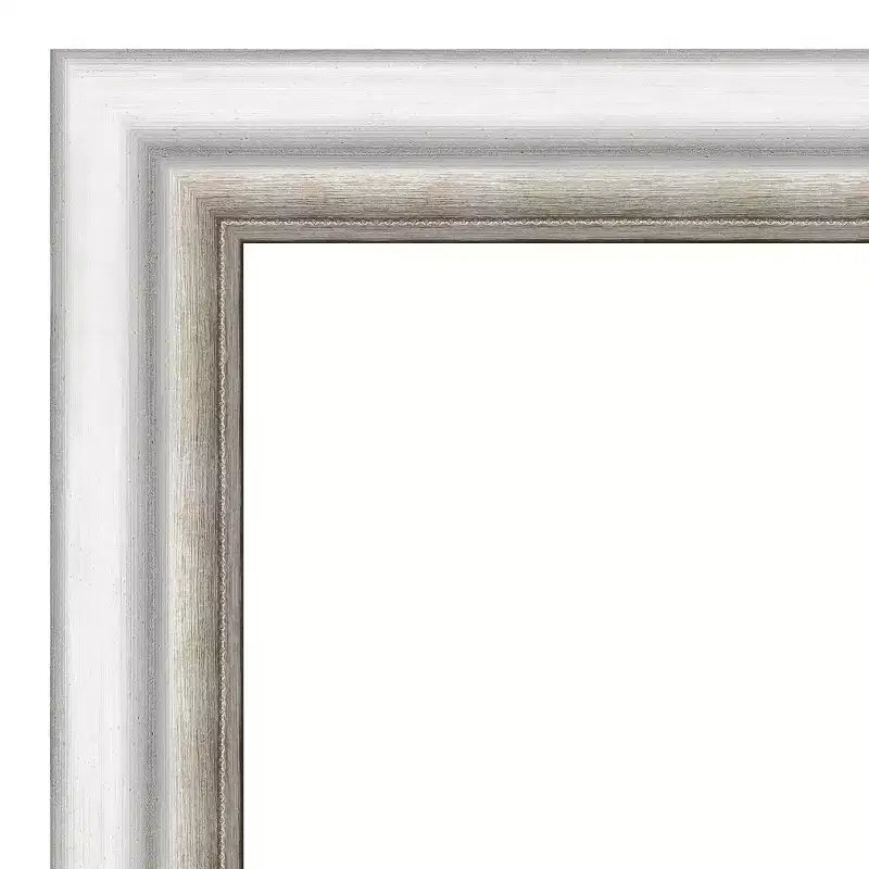 Specchio da parete Amanti Art 33"x27" Non-Beveled Salon Silver: Rettangolare moderno, cornice in polistirene, include ferramenta di montaggio