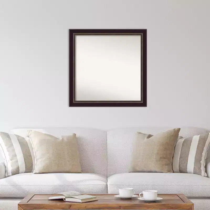 Specchio da parete in legno bronzo Signore non smussato 30" x 30" - Amanti Art