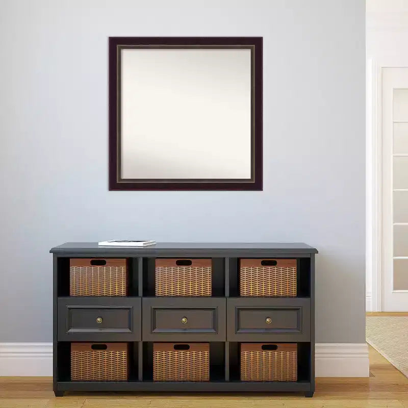 Specchio da parete in legno bronzo Signore non smussato 30" x 30" - Amanti Art