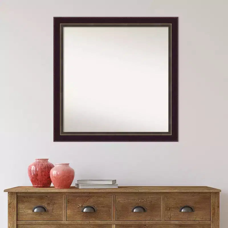 Specchio da parete in legno bronzo Signore non smussato 30" x 30" - Amanti Art