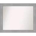 32" x 26" Non-Beveled Vista Brushed Nickel Wall Mirror - Amanti Art: Modern Rectangle, Polystyrene Frame