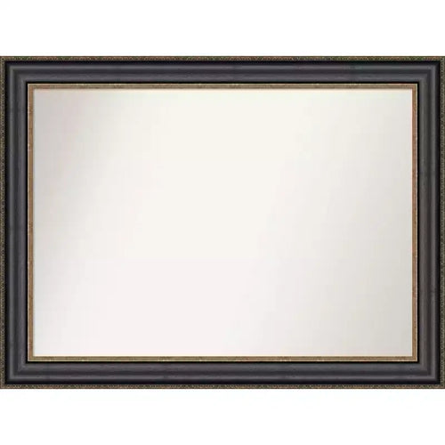 44" x 33" Non-Beveled Thomas Black Bronze Wall Mirror - Amanti Art: Modern Rectangular, Polystyrene Frame, Includes Mount Hardware