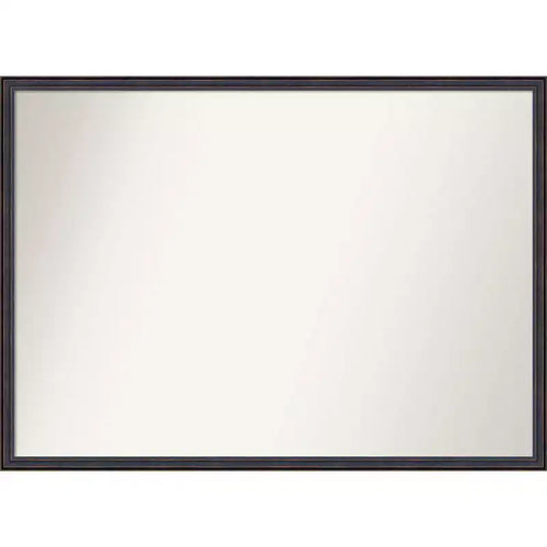 40" x 29" Non-Beveled Dark Bronze Scoop Wood Wall Mirror - Amanti Art