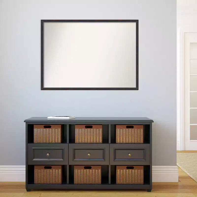 Specchio da parete in legno, bronzo scuro, non smussato, 40" x 29" - Amanti Art