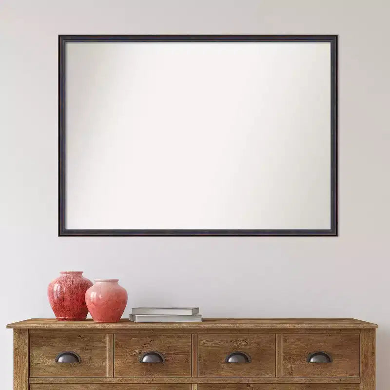 Specchio da parete in legno, bronzo scuro, non smussato, 40" x 29" - Amanti Art