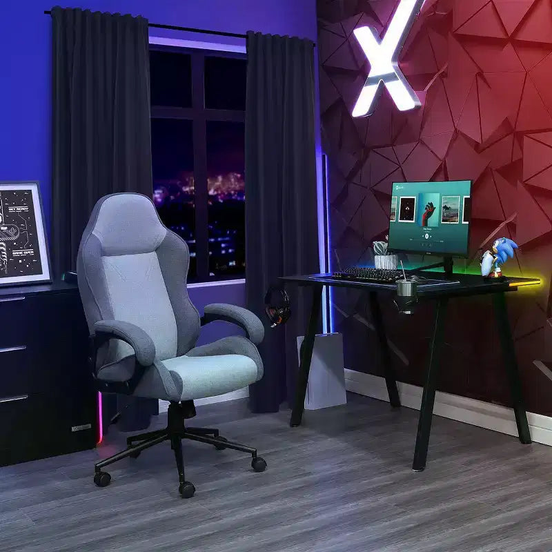 Sedia da gioco girevole grigia - Room Essentials™: sedia da scrivania imbottita, regolabile, con braccioli fissi