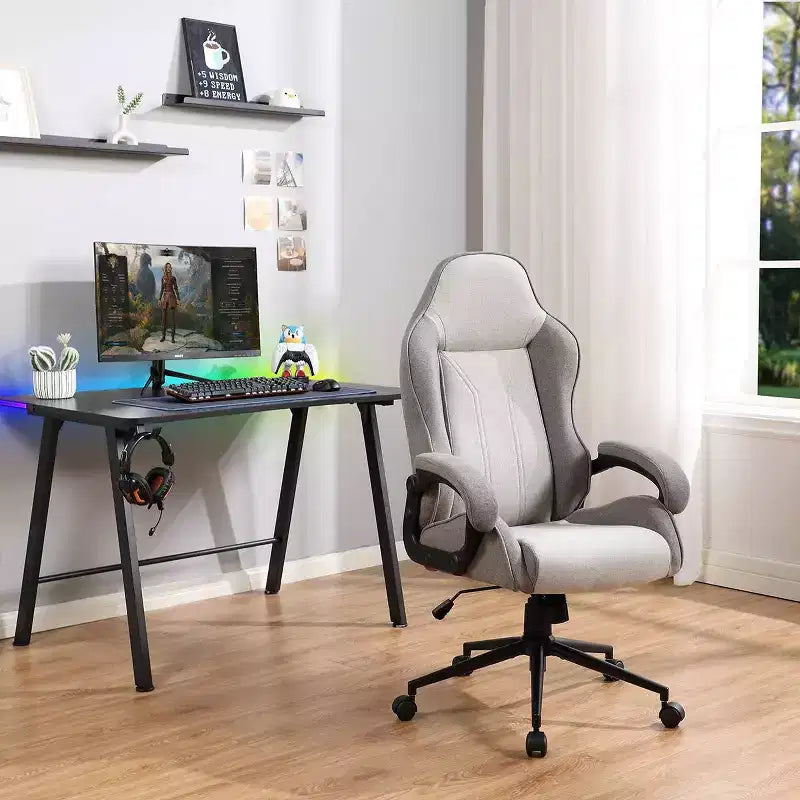 Sedia da gioco girevole grigia - Room Essentials™: sedia da scrivania imbottita, regolabile, con braccioli fissi