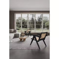 Set of 2 Hamlet Wood Accent Chairs Black/Natural Cane - Manhattan Comfort: Rattan Detail, No Assembly Required