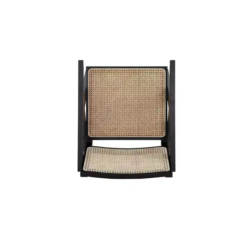 Set di 2 sedie d'accento Hamlet in legno nero/rattan naturale - Manhattan Comfort: Dettaglio in Rattan, Nessun Montaggio Richiesto
