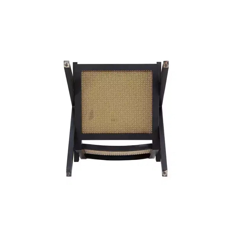 Set di 2 sedie d'accento Hamlet in legno nero/rattan naturale - Manhattan Comfort: Dettaglio in Rattan, Nessun Montaggio Richiesto
