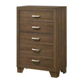 32" Miquell Chest Oak - Acme Furniture: Transitional 5-Drawer Storage, Space-Saving Design