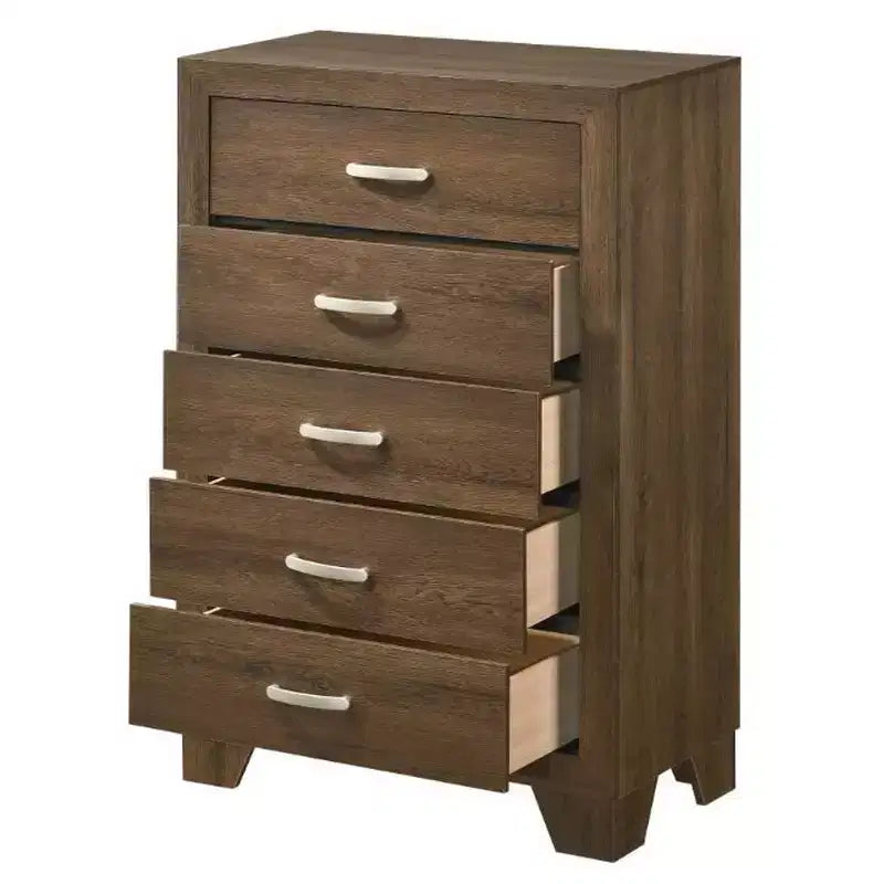 Cassettiera Miquell da 32" in rovere - Acme Furniture: Mobile contenitore a 5 cassetti in stile tradizionale, design salvaspazio