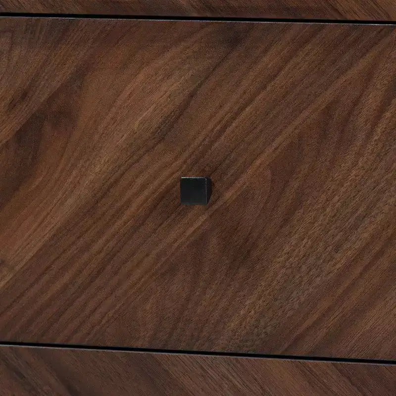 Baxton Studio Cassettiera a 6 cassetti Hartman in legno noce marrone: contenitore moderno, design verticale, altezza 31"