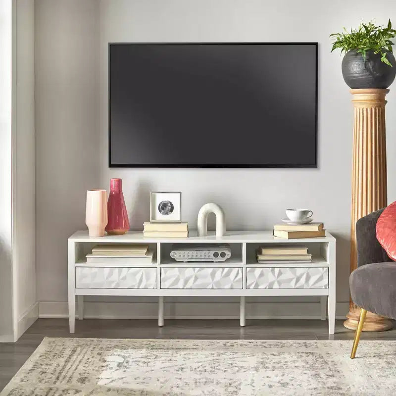 Mobile TV moderno Buylateral Marquise per TV fino a 60", bianco