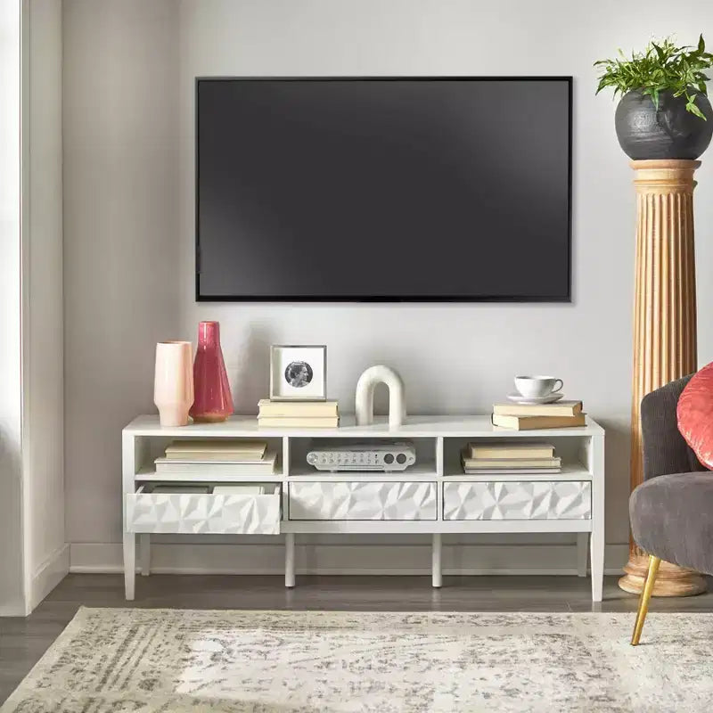 Mobile TV moderno Buylateral Marquise per TV fino a 60", bianco