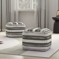 Silva Square Pouf Natural/Taupe Gray - WyndenHall