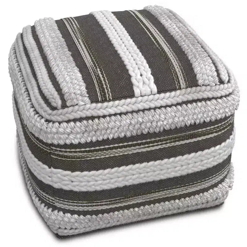 Pouf Silva Quadrato Naturale/Grigio Tortora - WyndenHall