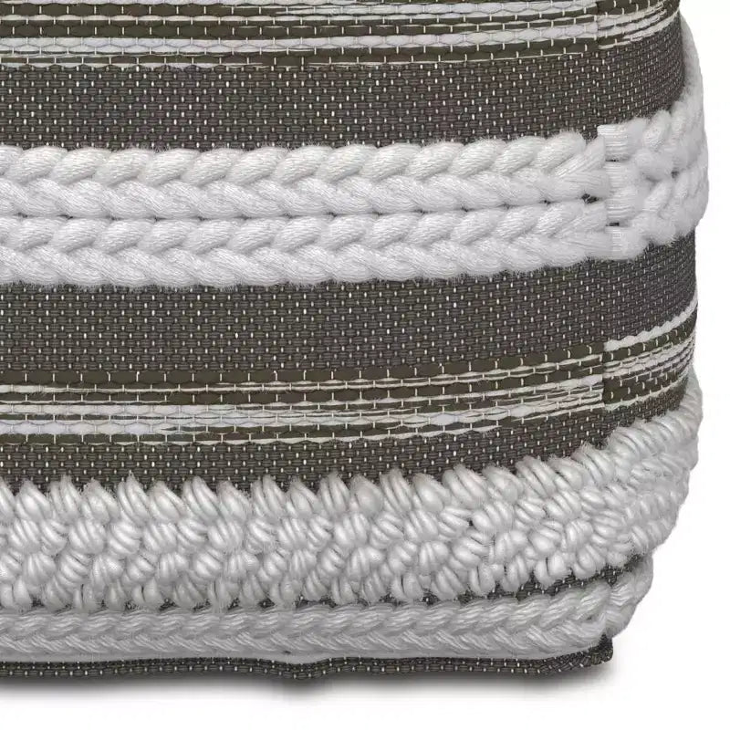 Pouf Silva Quadrato Naturale/Grigio Tortora - WyndenHall