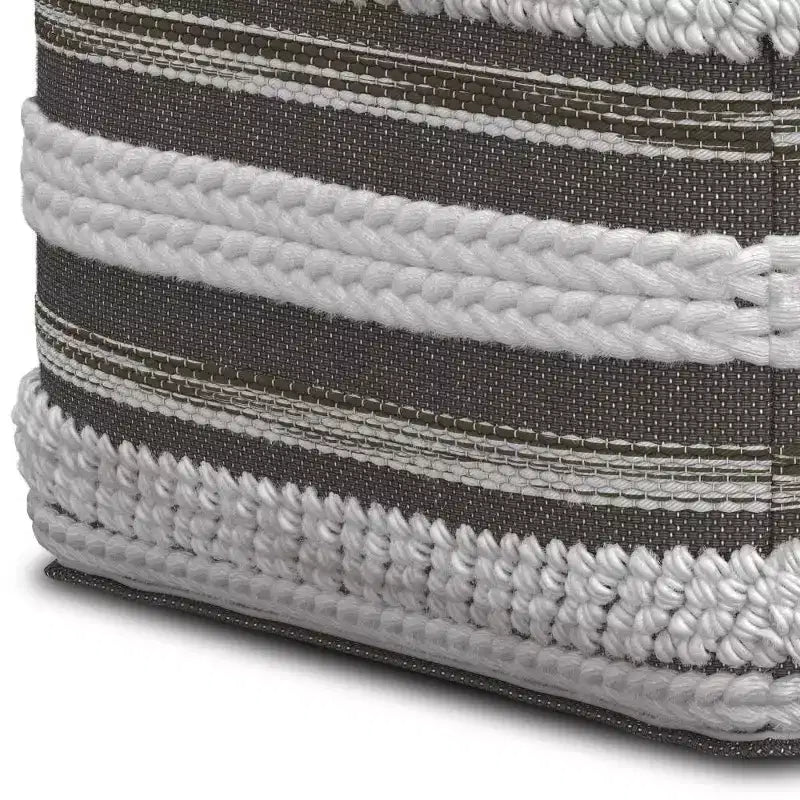 Pouf Silva Quadrato Naturale/Grigio Tortora - WyndenHall