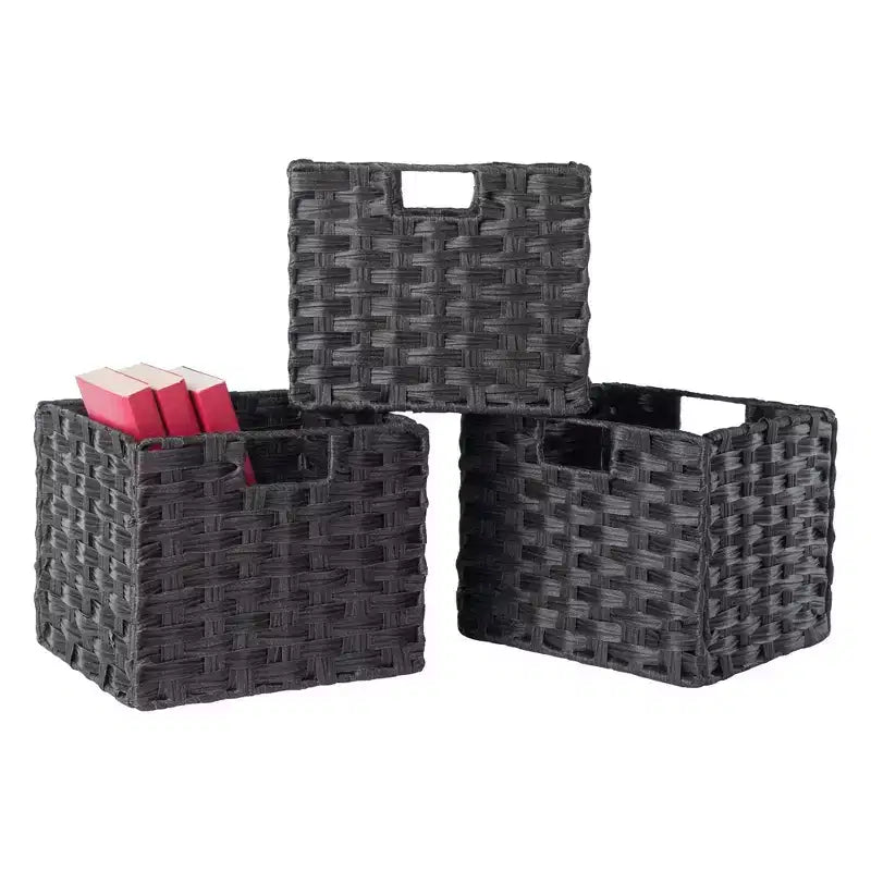 Scaffale portaoggetti Espresso 7 pezzi con cesti color cioccolato, montaggio con 1 persona