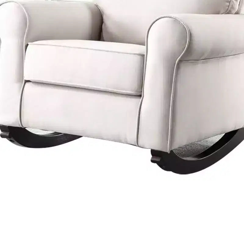 Sedia a seduta attiva Elvin 94 cm, in tessuto beige - Acme Furniture: Rivestimento in lino, Struttura in metallo, Montaggio senza attrezzi
