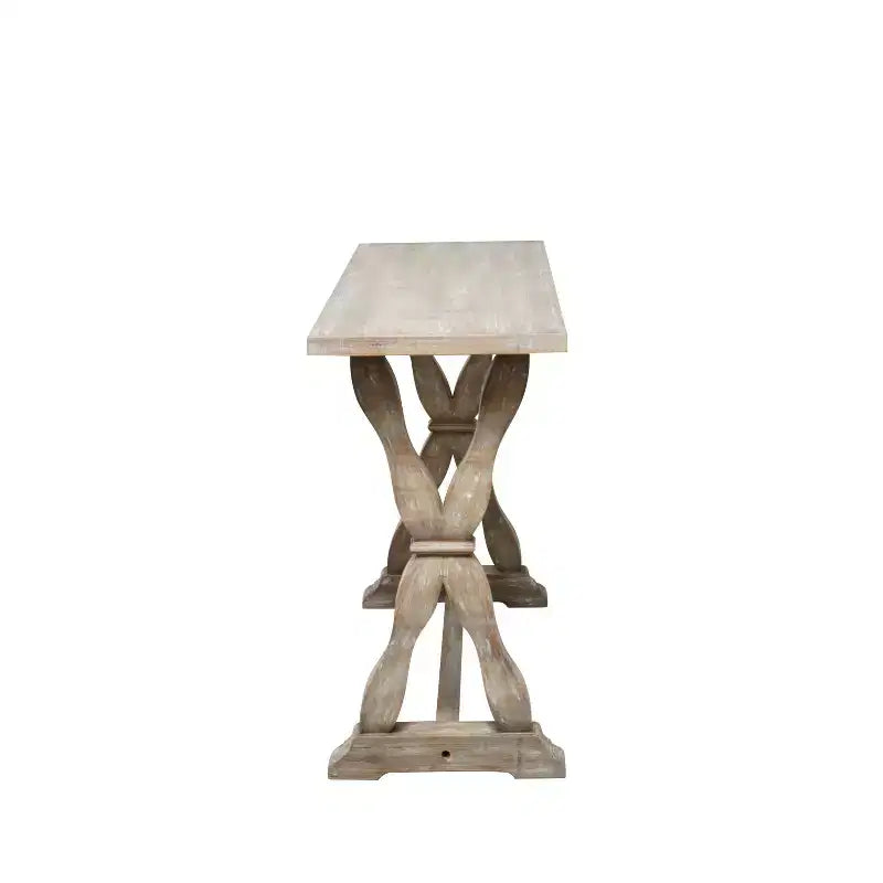 Olivia & May Distressed Farmhouse Wood Console Table Marrone: Tavolo rustico per ingresso, nessun assemblaggio richiesto