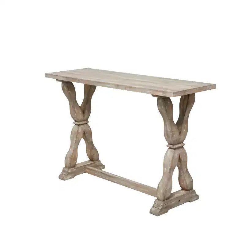 Olivia & May Distressed Farmhouse Wood Console Table Marrone: Tavolo rustico per ingresso, nessun assemblaggio richiesto