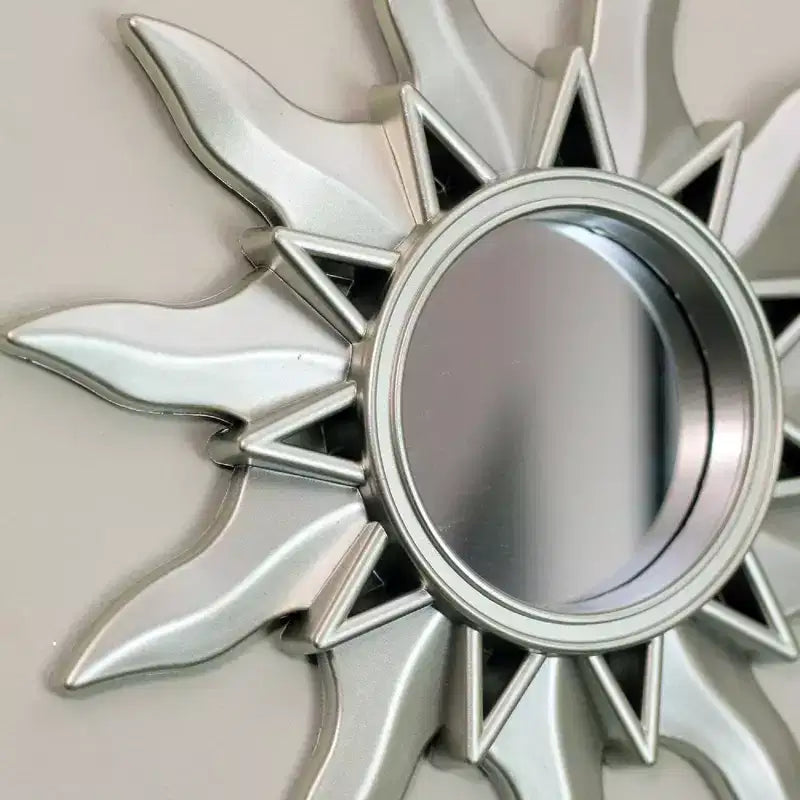 Northlight Set di 3 specchi rotondi Mayan Sunburst, argento opaco, 9.5