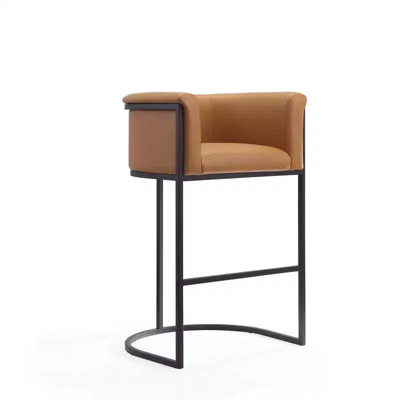 Cosmopolitan Upholstered Metal Barstool - Manhattan Comfort
