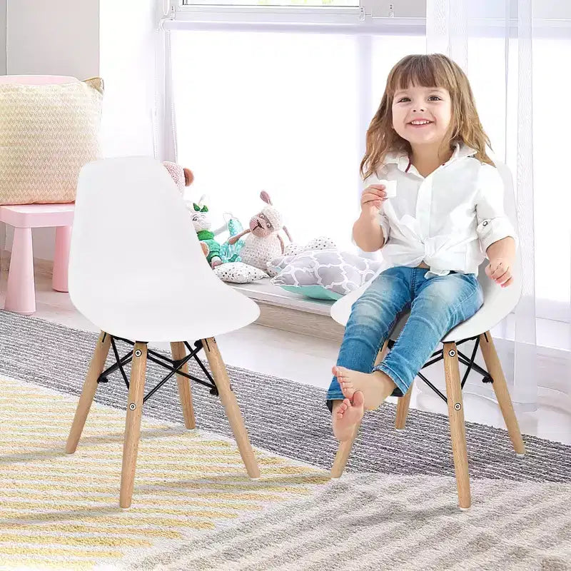 Set di 4 sedie per bambini Costway, stile moderno di metà secolo, con gambe in legno