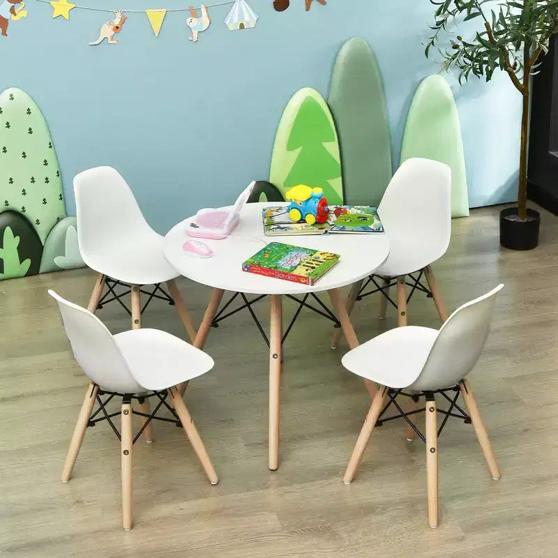 Set di 4 sedie per bambini Costway, stile moderno di metà secolo, con gambe in legno