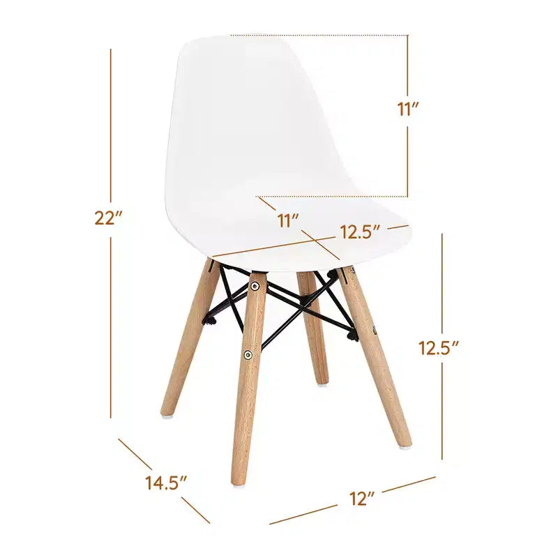 Set di 4 sedie per bambini Costway, stile moderno di metà secolo, con gambe in legno