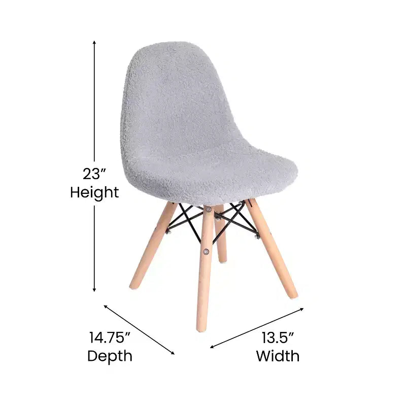 Merrick Lane Set di 2 poltrone accentate in ecopelliccia Lyon per bambini, poltrona moderna per camera da letto, ingresso e soggiorno