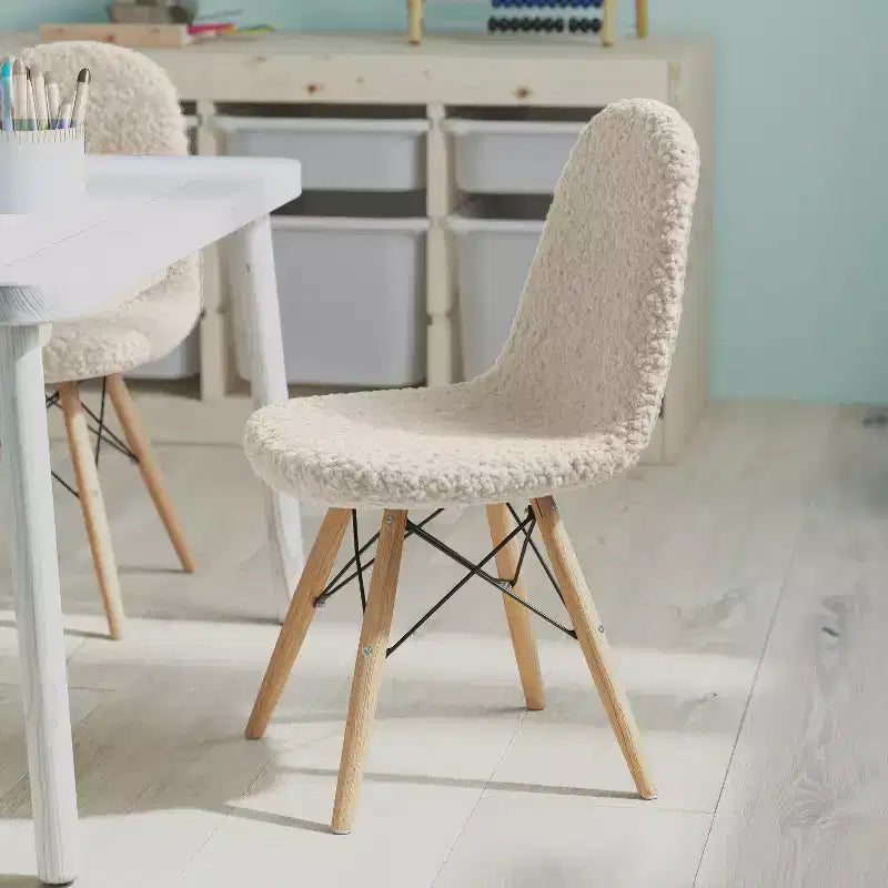 Merrick Lane Set di 2 poltrone accentate in ecopelliccia Lyon per bambini, poltrona moderna per camera da letto, ingresso e soggiorno
