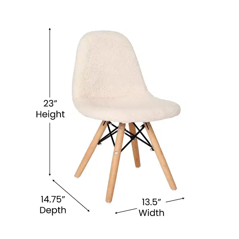 Merrick Lane Set di 2 poltrone accentate in ecopelliccia Lyon per bambini, poltrona moderna per camera da letto, ingresso e soggiorno