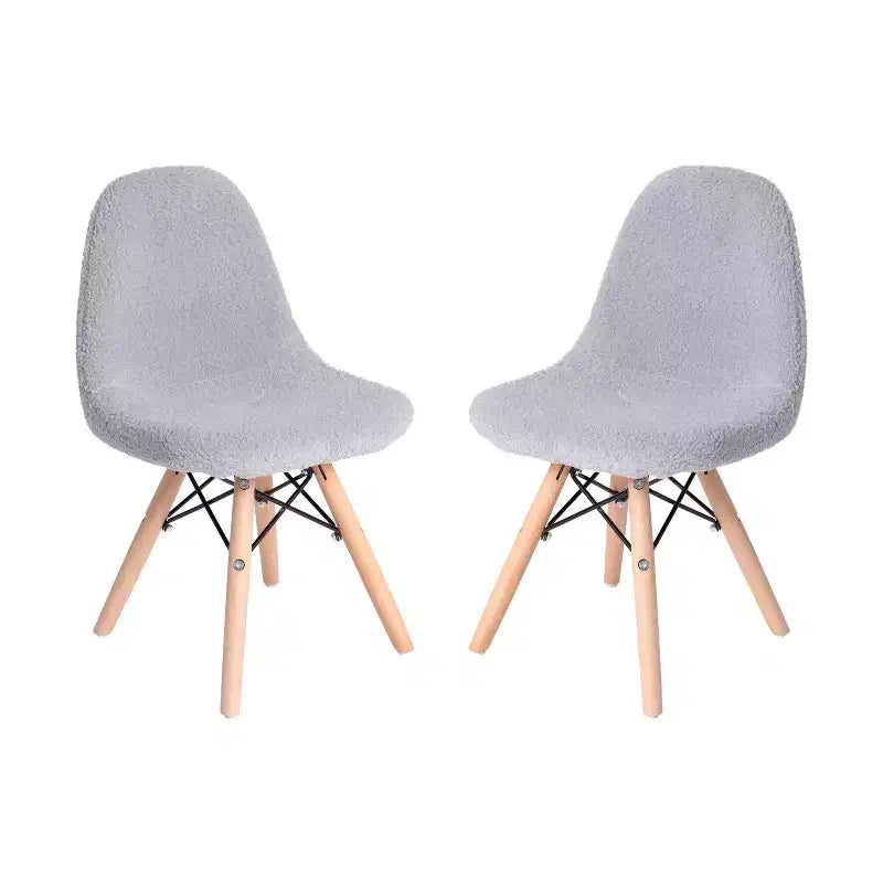 Merrick Lane Set of 2 Children's Lyon Faux Shearling Accent Chairs, Modern Accent Chair For Bedroom, Entryway, and Living Room