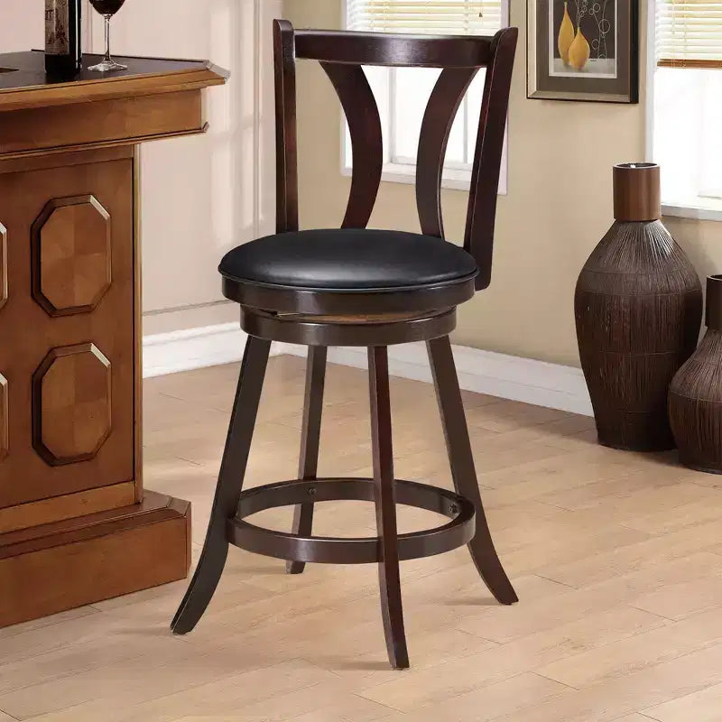 Costway Set di 4 Sgabelli Girevoli da Bar 24'' con Altezza Contatore, Sedie da Cucina Imbottite in Pelle
